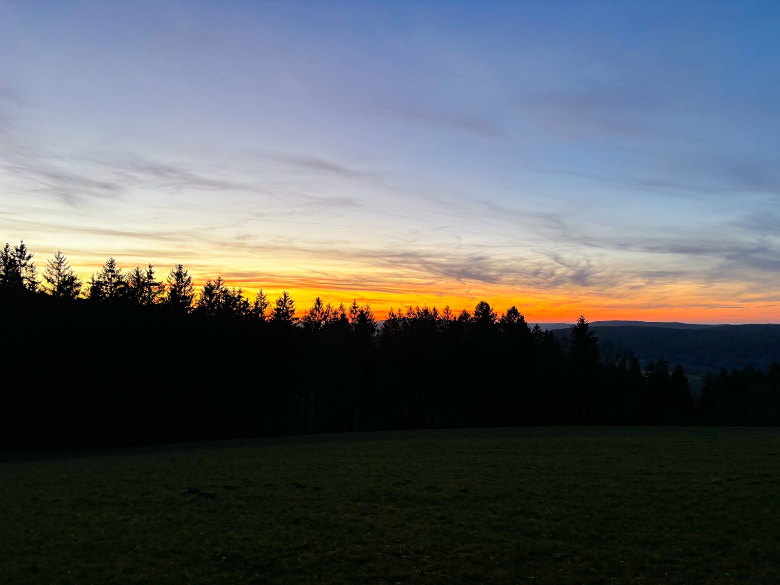 Coucher de soleil panoramique sur les Vosges